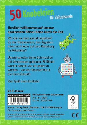 50 Knobeleien für Zeitreisende Rückseite