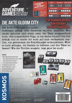 Adventure Games &ndash; Die Akte Gloom City Rückseite