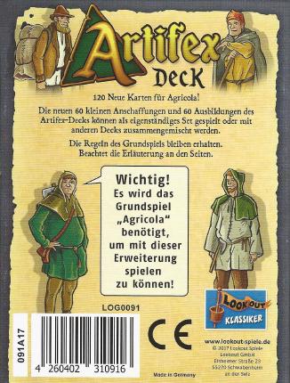 Agricola - Artifex Rückseite