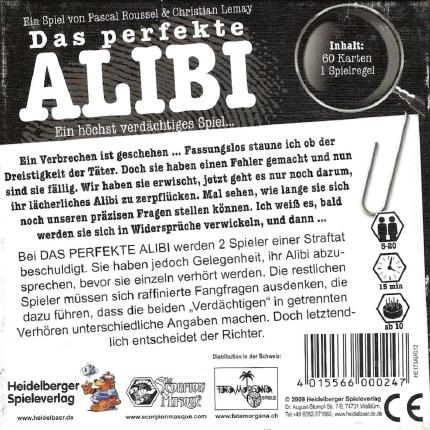 Das perfekte Alibi Rückseite