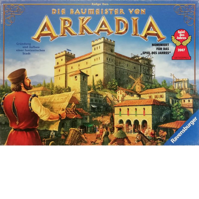 Die Baumeister von Arkadia Cover des Brettspiels 'Die Baumeister von Arkadia'