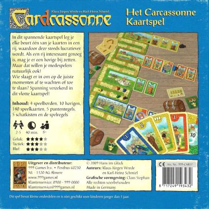 Cardcassonne &ndash; Het Carcassonne Kaartspel Rückseite