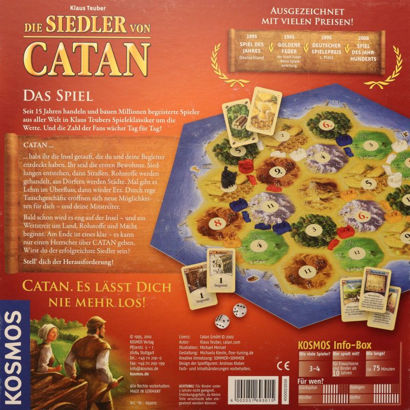 Die Siedler von Catan (Grundspiel) Rückseite Die Siedler von Catan (Grundspiel) Rückseite