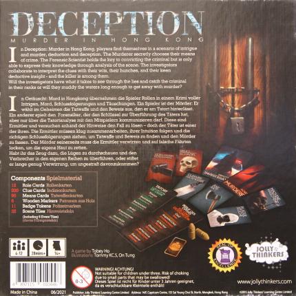Deception – Murder in Hongkong Rückseite