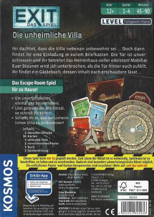 Exit &ndash; Die unheimliche Villa Rückseite
