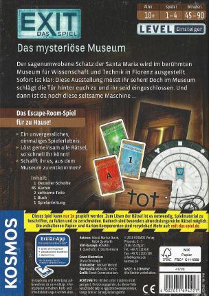 Exit &ndash; Das mysteriöse Museum Rückseite