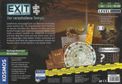 Exit Puzzle &ndash; Der verschollene Tempel Rückseite