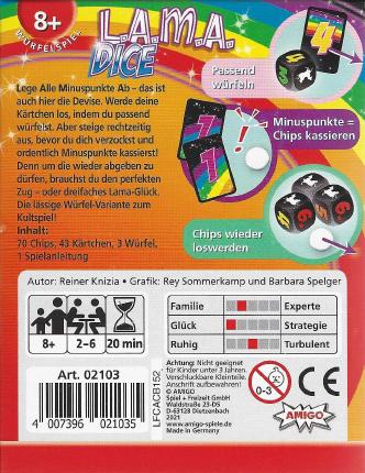 Lama - Dice Rückseite