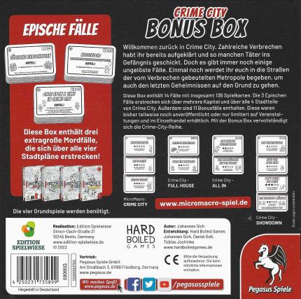 Micro Macro &ndash; Crime City Bonus Box Rückseite