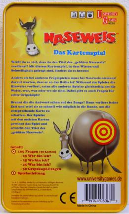 Naseweis &ndash; Das Kartenspiel Rückseite