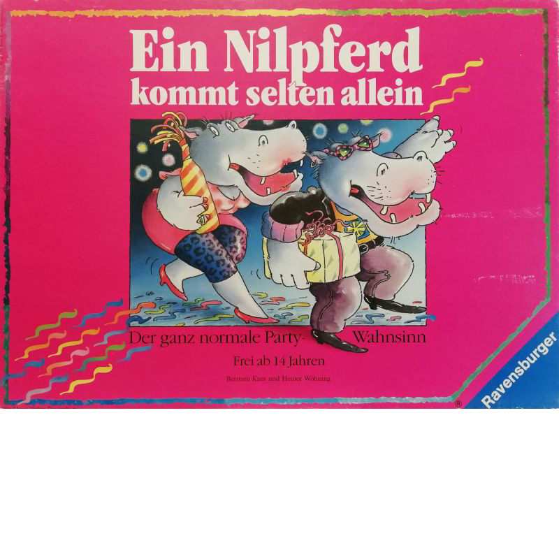 Ein Nilpferd kommt selten allein Cover des Brettspiels 'Ein Nilpferd kommt selten allein'