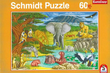 Puzzle Tiere am Wasserloch - 60 Teile Cover