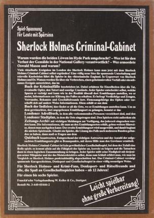 Sherlock Holmes Criminal Cabinet Rückseite
