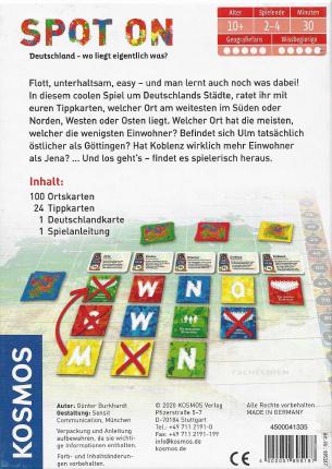 Spot on &ndash; Deutschland. Wo liegt eigentlich was? Rückseite