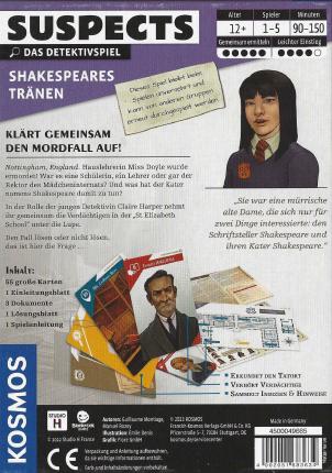 Suspects &ndash; Shaekespeares Tränen Rückseite