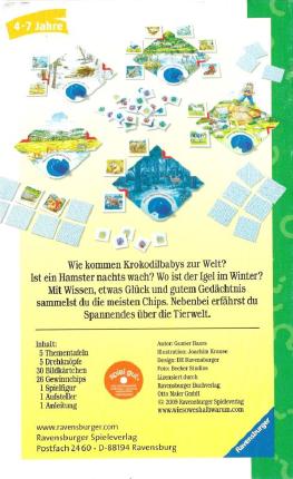 Tiere &ndash; Das pfiffige Wissensspiel Rückseite