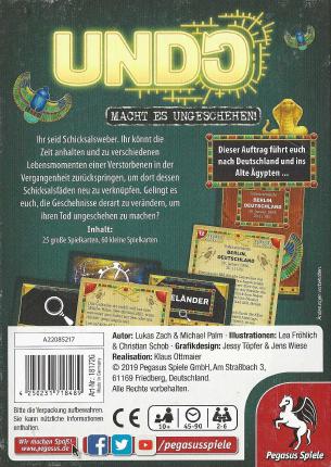 Undo &ndash; Fluch aus der Vergangenheit Rückseite