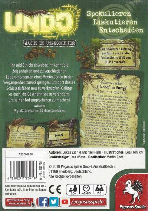 Undo &ndash; Verbotenes Wissen Rückseite