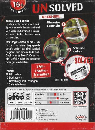 Unsolved &ndash; Der Jagd-Unfall Rückseite